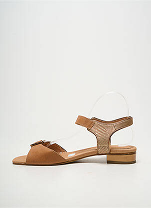 Sandales/nu pieds matière lisse talon plat jusqu'à 3cm marron EMILIE KARSTON femme