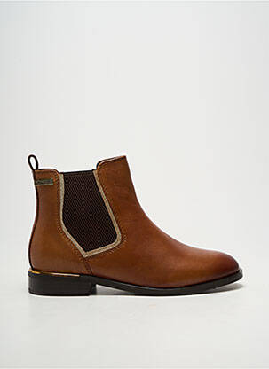 Bottines/boots tissage satiné talon plat jusqu'à 3cm marron LES TROPEZIENNES PAR M.BELARBI femme