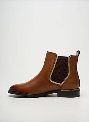 Bottines/boots tissage satiné talon plat jusqu'à 3cm marron LES TROPEZIENNES PAR M.BELARBI femme