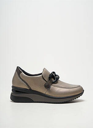 Mocassins tissage satiné talon de 4 à 6cm argent REMONTE femme