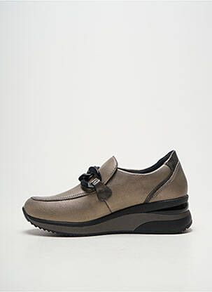 Mocassins tissage satiné talon de 4 à 6cm argent REMONTE femme