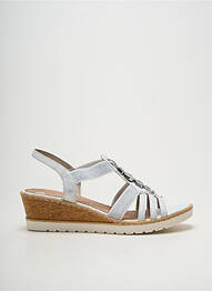 Sandales/nu pieds tissage satiné talon de 4 à 6cm argent REMONTE femme