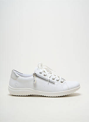 Baskets fermeture zip et lacets talon plat jusqu'à 3cm blanc REMONTE femme