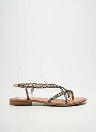 Tongs tissage satiné talon plat jusqu'à 3cm or LES TROPEZIENNES PAR M.BELARBI femme