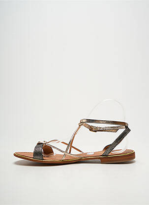 Sandales/nu pieds chiquet talon plat jusqu'à 3cm or LES TROPEZIENNES PAR M.BELARBI femme