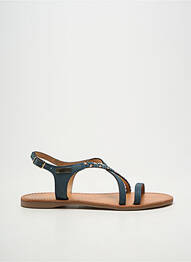 Sandales/nu pieds tissage satiné talon plat jusqu'à 3cm bleu LES TROPEZIENNES PAR M.BELARBI femme