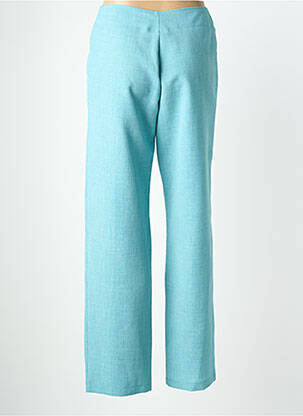Pantalon droit fermeture zippée sous rabat boutonné bleu QUATTRO femme