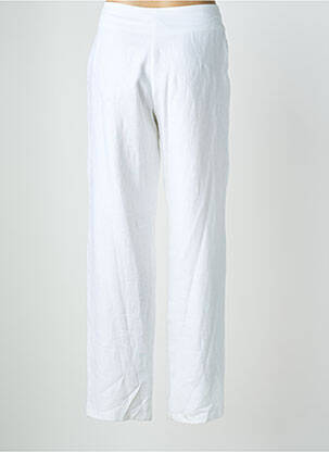 Pantalon droit fermeture zippée sous rabat boutonné blanc QUATTRO femme