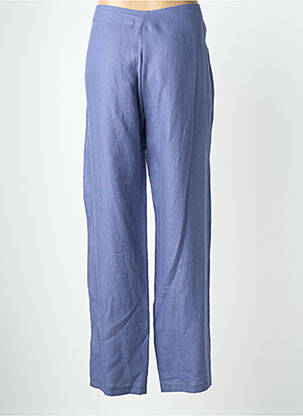 Pantalon droit fermeture zippée sous rabat boutonné bleu fonce QUATTRO femme