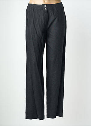 Pantalon droit fermeture zippée sous rabat boutonné noir QUATTRO femme
