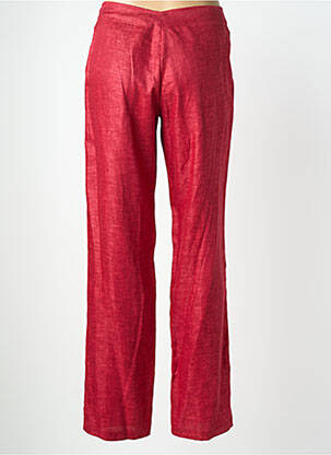 Pantalon droit fermeture zippée sous rabat boutonné rouge QUATTRO femme