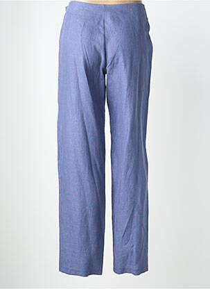 Pantalon droit fermeture zippée sous rabat boutonné bleu QUATTRO femme