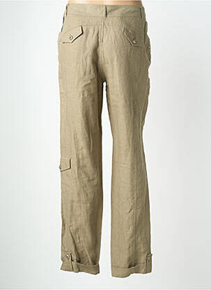 Pantalon droit fermeture zippée sous rabat boutonné vert QUATTRO femme