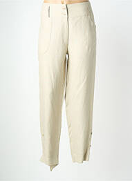 Pantalon droit fermeture zippée sous rabat boutonné beige QUATTRO femme