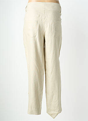 Pantalon droit fermeture zippée sous rabat boutonné beige QUATTRO femme