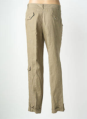 Pantalon droit fermeture zippée sous rabat boutonné vert QUATTRO femme