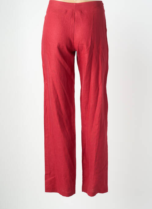Pantalon droit fermeture zippée sous rabat boutonné rouge QUATTRO femme