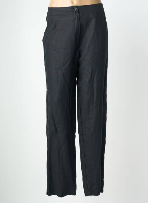 Pantalon droit fermeture zippée sous rabat boutonné noir QUATTRO femme