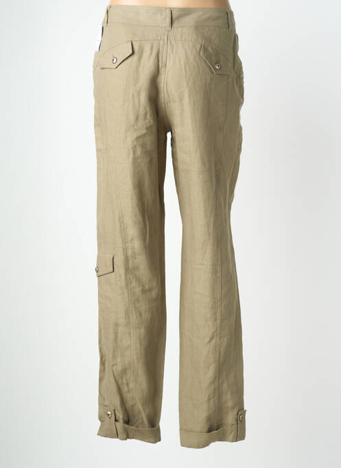 Pantalon droit fermeture zippée sous rabat boutonné vert QUATTRO femme