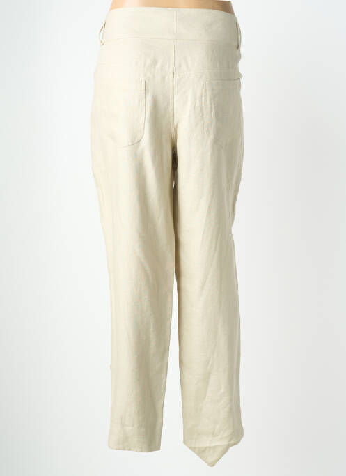 Pantalon droit fermeture zippée sous rabat boutonné beige QUATTRO femme