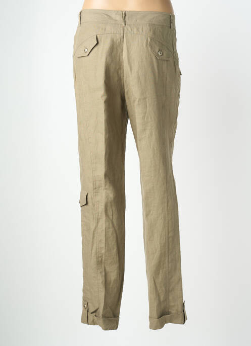 Pantalon droit fermeture zippée sous rabat boutonné vert QUATTRO femme
