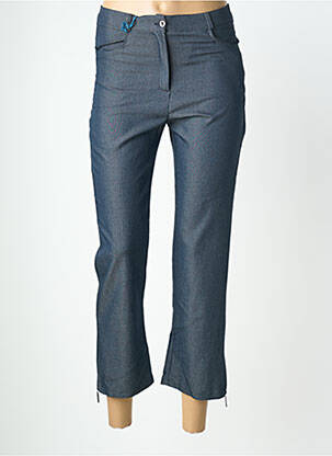 Pantalon 7/8 fermeture zippée sous rabat boutonné taille normale bleu QUATTRO femme