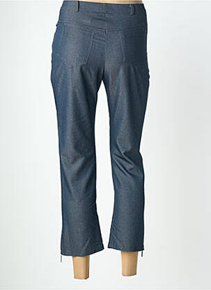 Pantalon 7/8 fermeture zippée sous rabat boutonné taille normale bleu QUATTRO femme