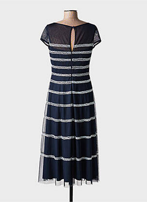 Robe mi-longue manches courtes manches courtes bleu VERA MONT femme