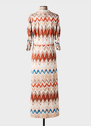 Robe longue doublure manches 3/4 orange K-DESIGN femme