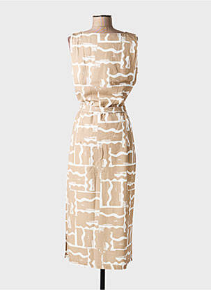 Robe longue imprimé fantaisie sans manche beige SIGNE NATURE femme