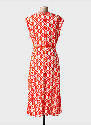 Robe mi-longue tissage crêpe sans manche orange MD'M femme