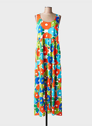 Robe longue imprimé fleurs sans manche orange LOLITAS&L femme