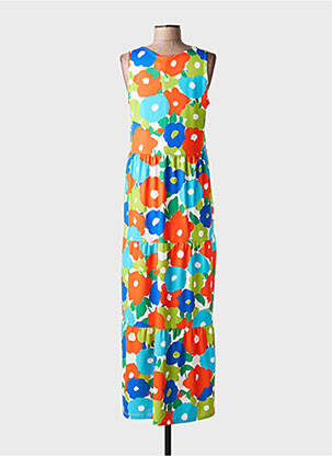 Robe longue imprimé fleurs sans manche orange LOLITAS&L femme