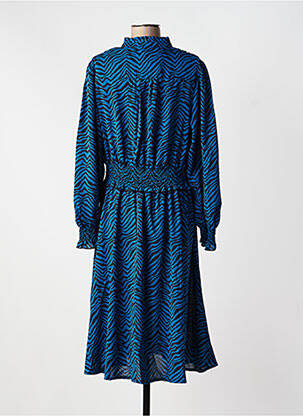 Robe mi-longue coupe fluide manches longues bleu MARBLE femme