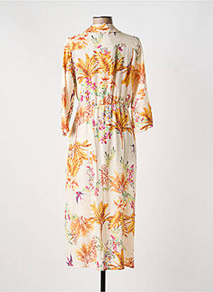 Robe longue imprimé fleurs manches 3/4 jaune DIANE LAURY femme