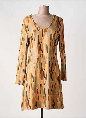 Robe courte manches longues manches longues marron MD'M femme