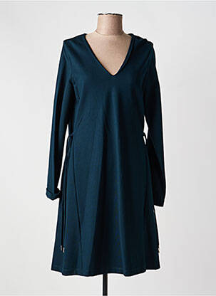 Robe mi-longue manches longues manches longues bleu LA FEE MARABOUTEE femme