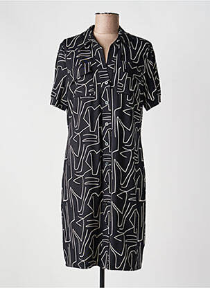 Robe mi-longue manches courtes manches courtes noir K-DESIGN femme