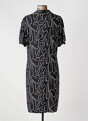 Robe mi-longue manches courtes manches courtes noir K-DESIGN femme