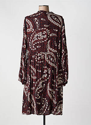 Robe mi-longue manches longues manches longues marron LA FEE MARABOUTEE femme