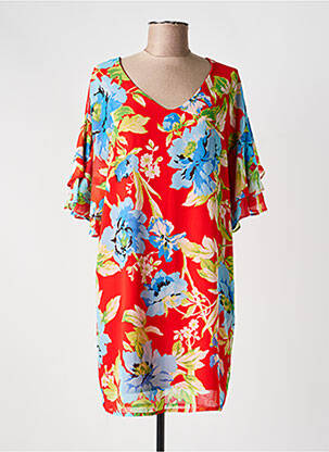 Robe courte coupe fluide manches courtes rouge ARTIGLI femme