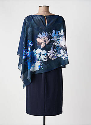 Robe mi-longue imprimé fleurs manches 3/4 bleu VERA MONT femme
