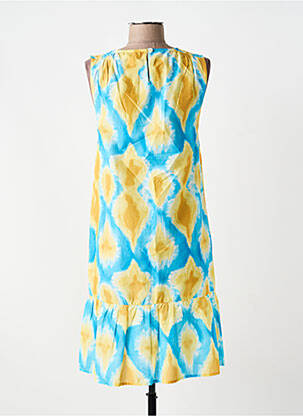Robe mi-longue imprimé fantaisie sans manche bleu MD'M femme