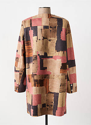 Manteau long fermeture pressionnée sans capuche marron FRANCE RIVOIRE femme