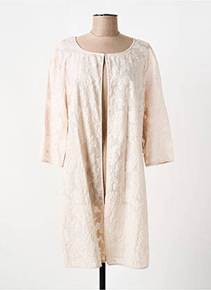 Manteau long coupe cintrée sans capuche rose VERA MONT femme