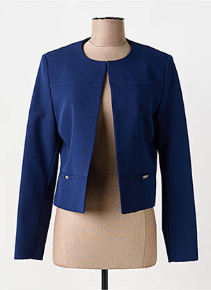Veste chic tissage crêpe bleu GREGORY PAT femme