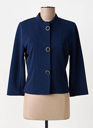 Veste chic fermeture boutonnée sur le devant bleu K-DESIGN femme