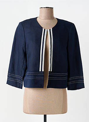 Veste chic tissage crêpe bleu DIANE LAURY femme