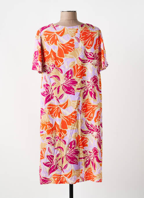 Robe mi-longue coupe fluide manches courtes violet SIGNE NATURE femme
