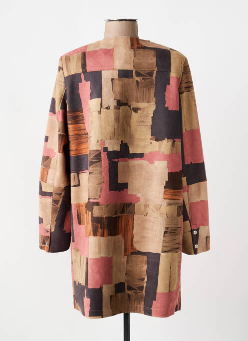 Manteau long coupe cintrée sans capuche marron FRANCE RIVOIRE femme